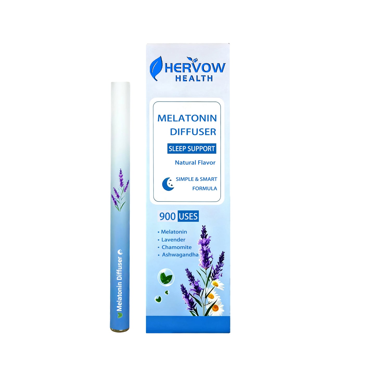 HERVOW Full Set Diffusers Blueberry Lavender Mint Aromatherapy Stick |ABlend of Blueberry, Lavender & Mint Essential Oils for aClean & Balanced Sensory Experience | Plant-Based,Portable Everyday Design