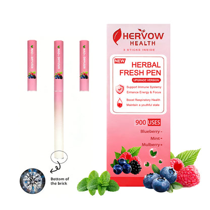 HERVOW Full Set Diffusers Blueberry Lavender Mint Aromatherapy Stick |ABlend of Blueberry, Lavender & Mint Essential Oils for aClean & Balanced Sensory Experience | Plant-Based,Portable Everyday Design